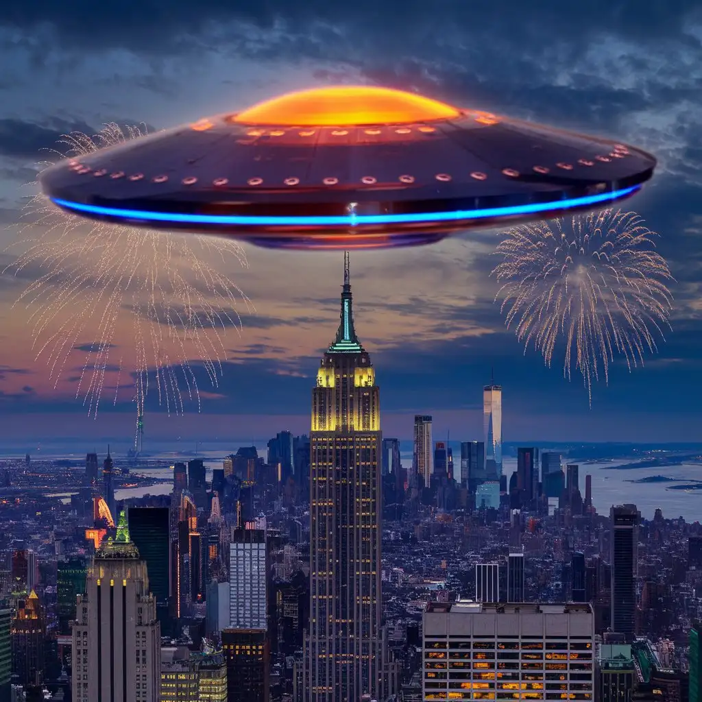 Aliens Observing NYC Skyline on 4th of July