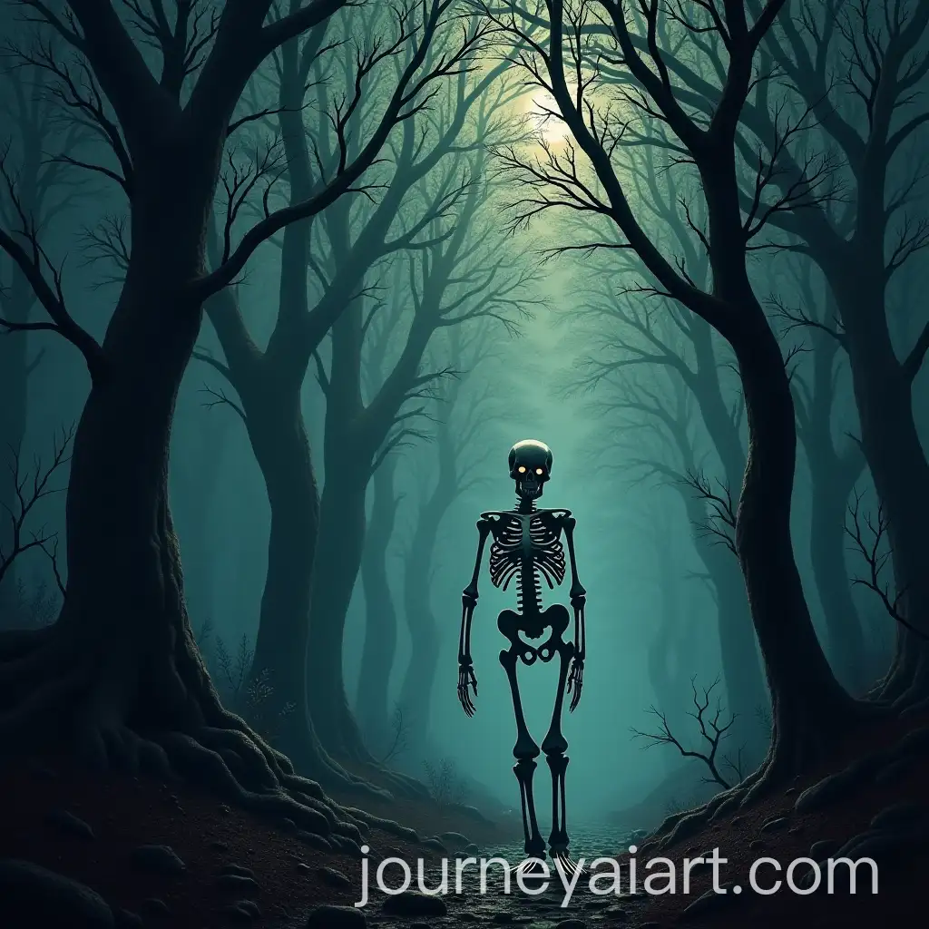 Eerie-Skeleton-Trees-in-a-Nocturnal-Forest