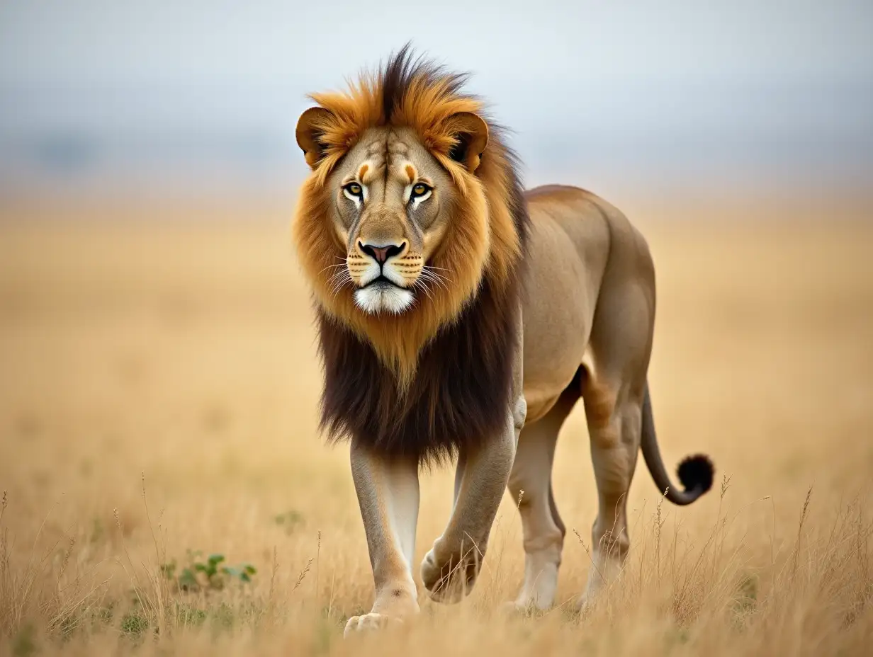 Meet the king. Full length shot of a lion on the plains of Africa.