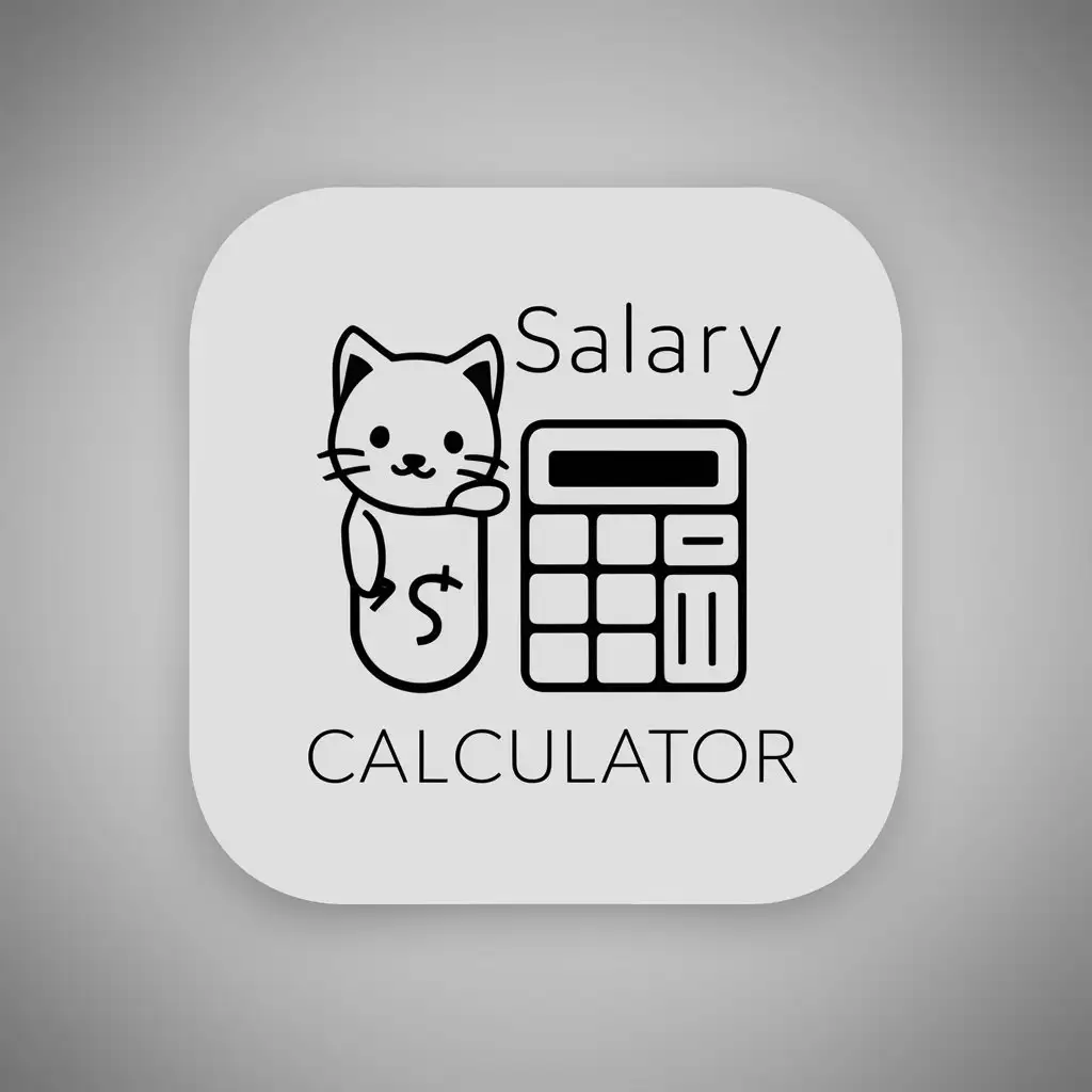 a logo design,with the text "salary calculator", main symbol:kitten, mobile application icon,Minimalistic,be used in Finance industry,clear background