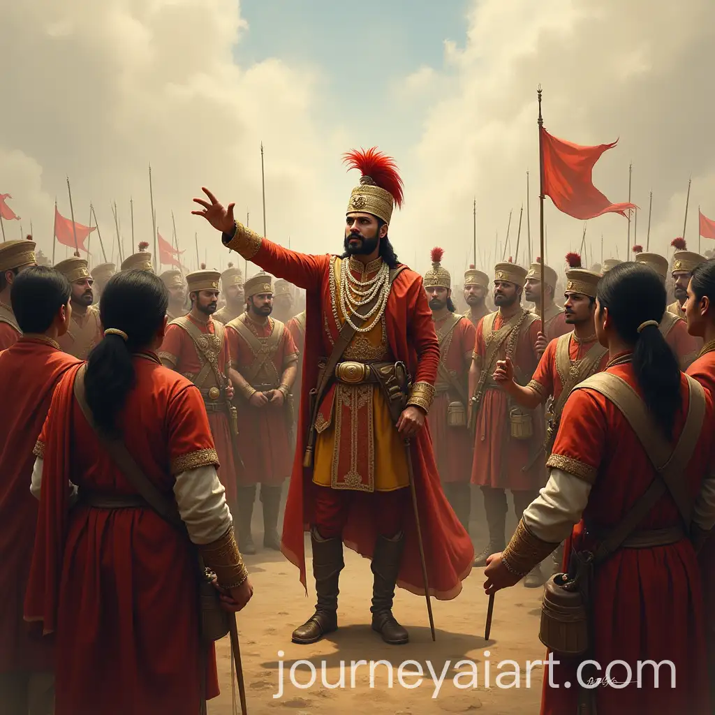 British-General-Strategizing-with-Soldiers-to-Surround-Rani-Lakshmi-Bai