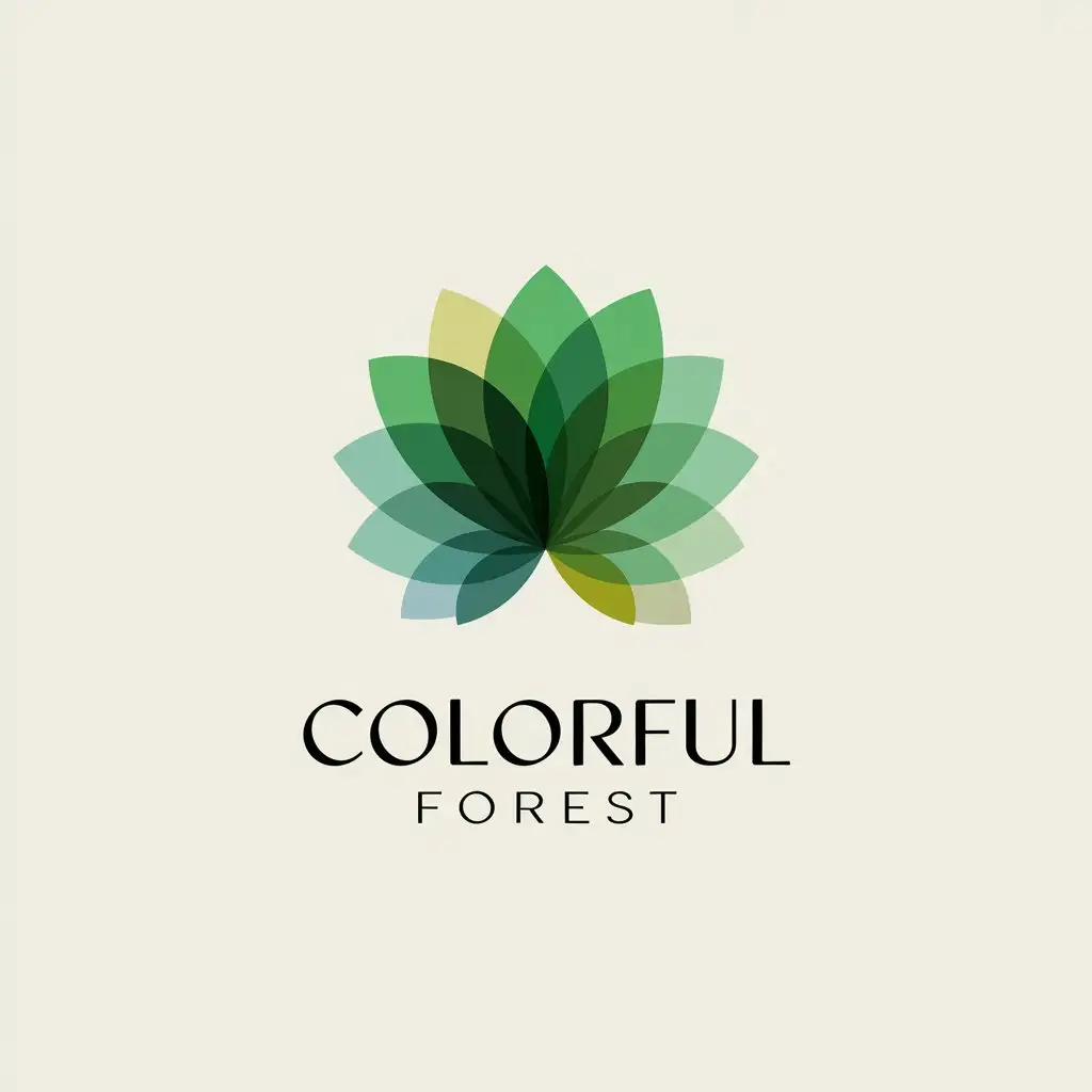 LOGO-Design-For-Colorful-Forest-Minimalistic-Vector-Logo-with-Leaves-Theme