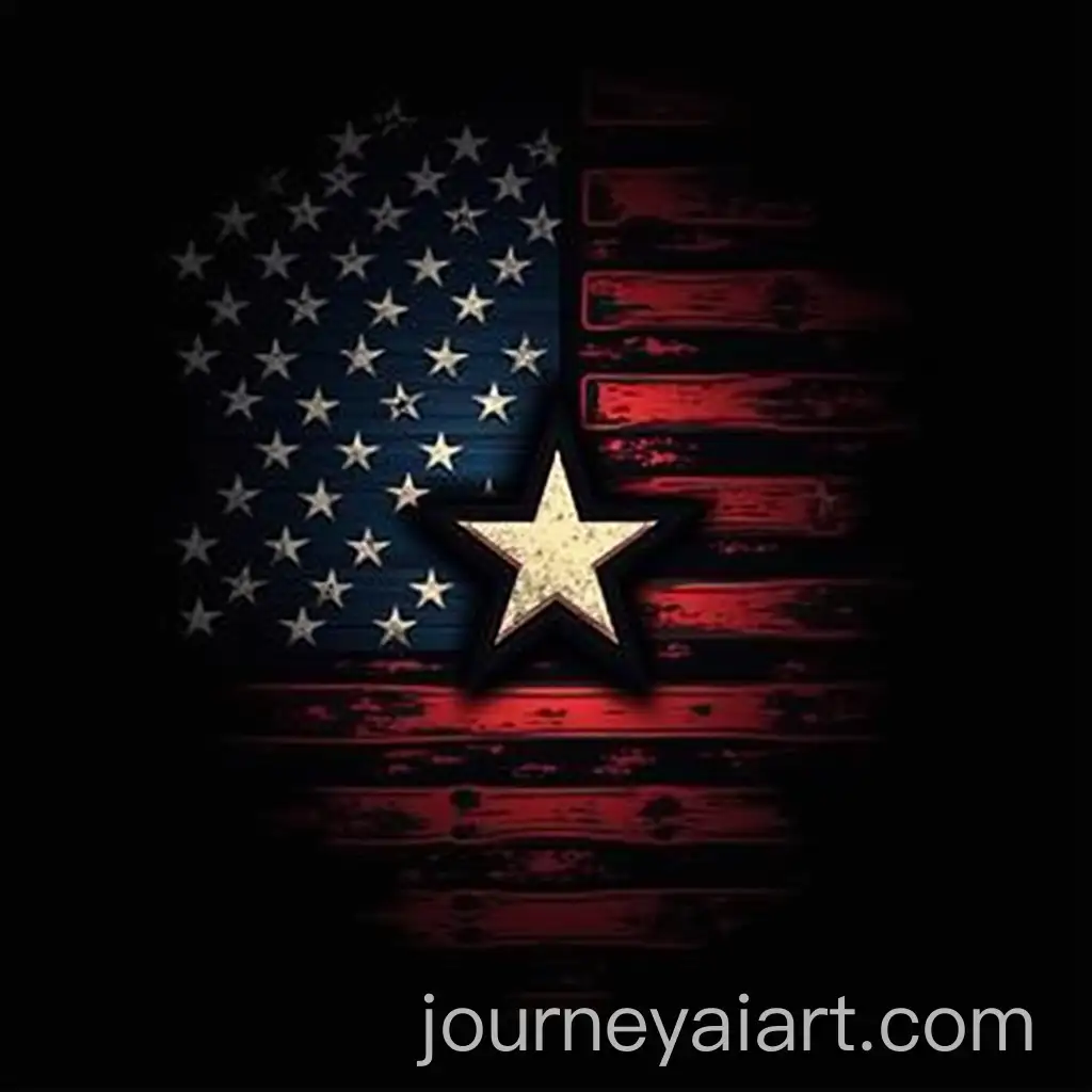 American-Flag-Scattered-Stars-TShirt-Design-on-Black-Background