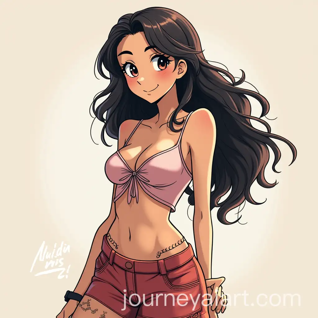 Manga-Illustration-of-Mounia-Lazali-in-Dynamic-Style