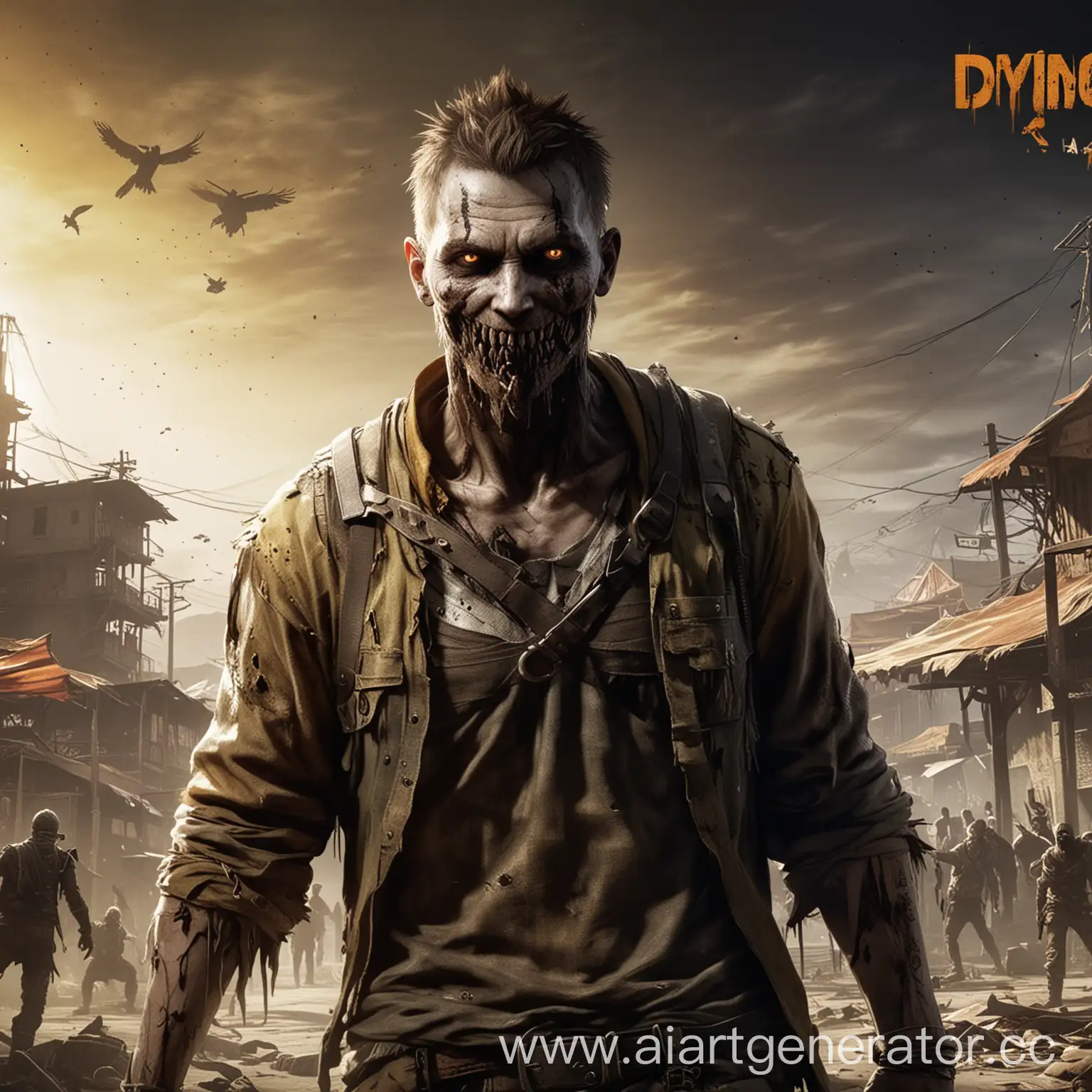 Hakon-Game-Dying-Light-2-Artwork-PostApocalyptic-Warrior-in-Futuristic-Cityscape