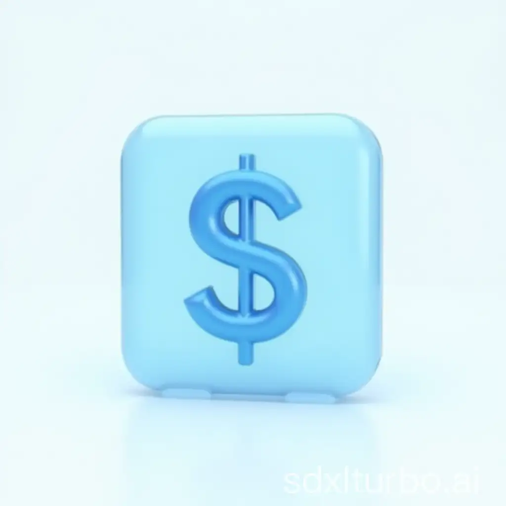 3D-Matte-Glass-Money-Order-Icon-with-Light-Blue-Finish