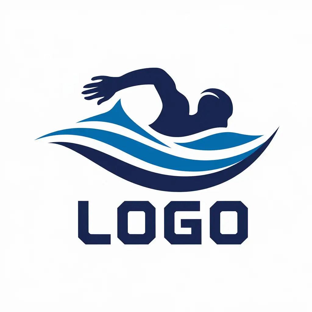 LOGO Design for Swimming Waves and Moderate Style for Sports Fitness Industry