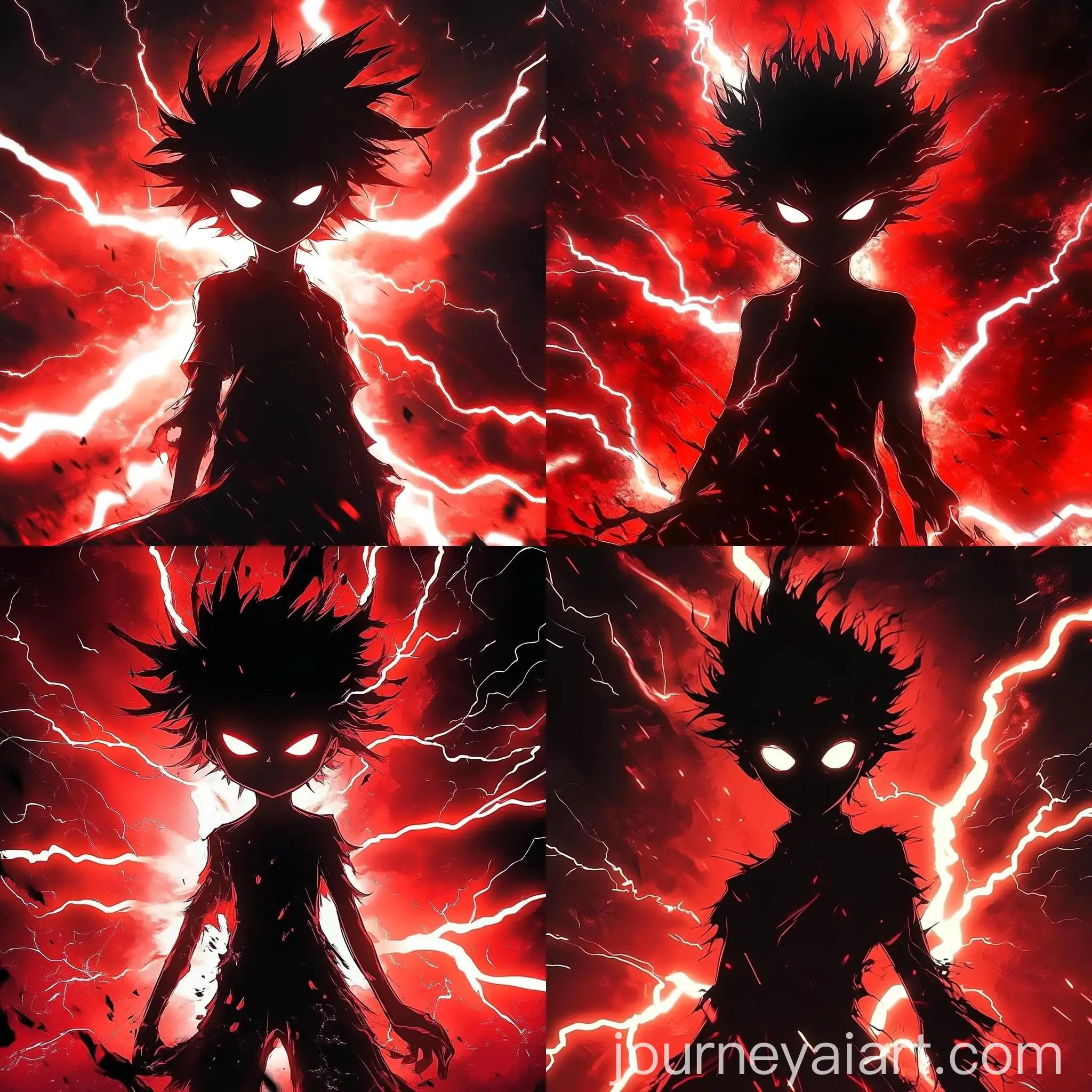 Dramatic-Silhouette-Character-with-Spiky-Hair-and-Lightning