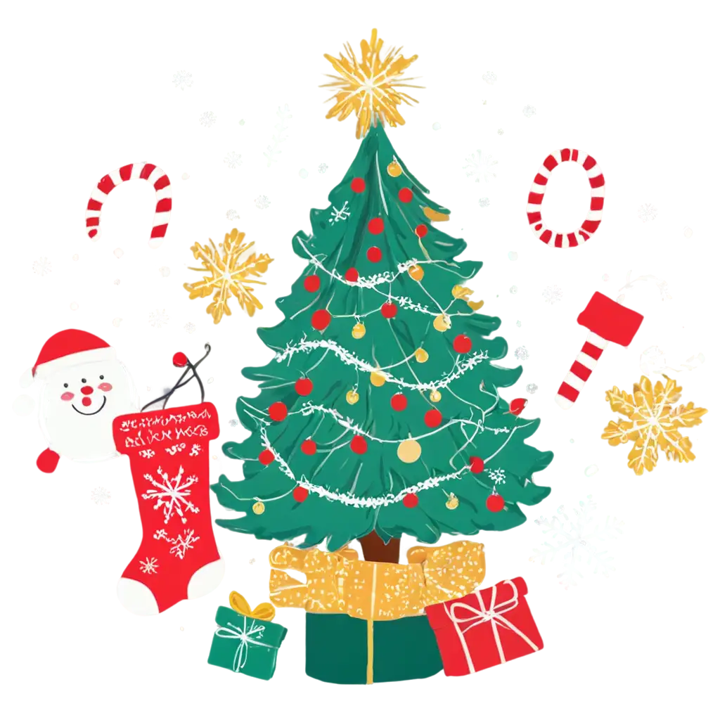 Festive-Christmas-Tree-PNG-Design-for-Vibrant-Holiday-Apparel