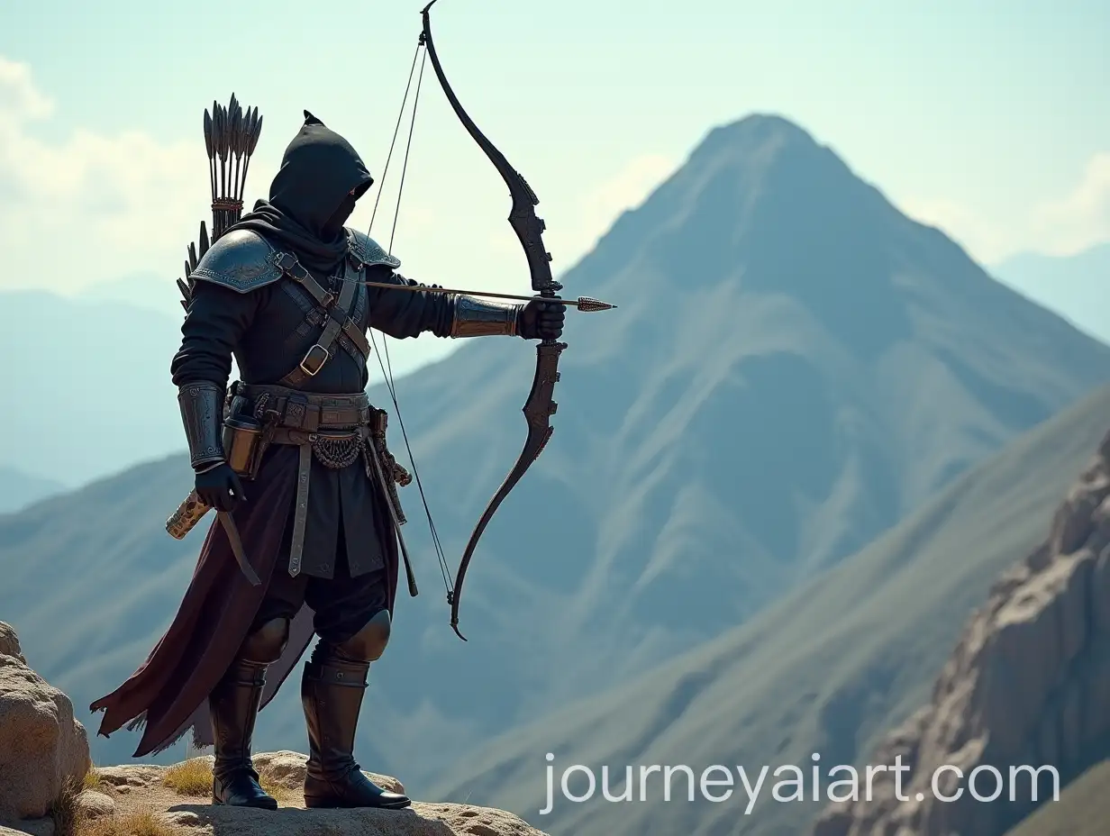 Futuristic-Armenian-Ninja-Archer-Overlooking-Mount-Ararat