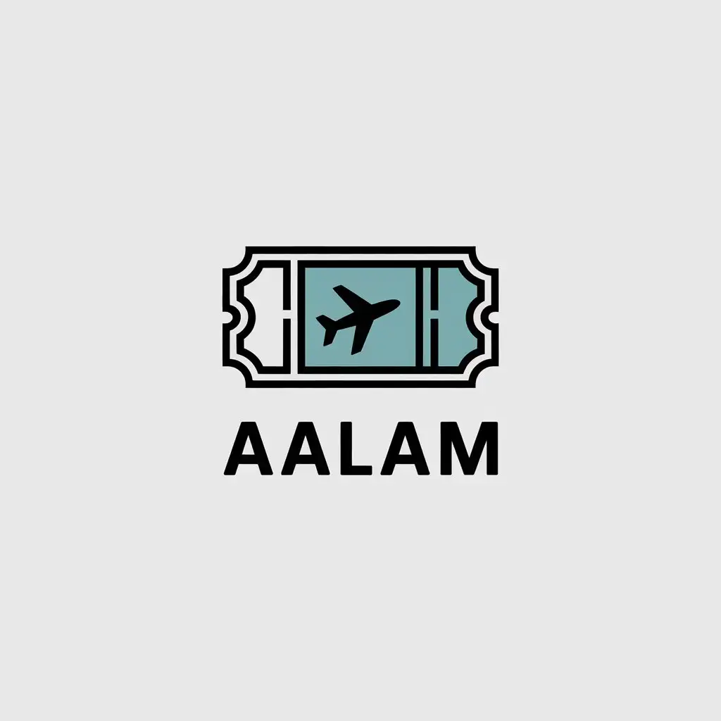 a vector logo design,with the text "Aalam", main symbol:Airline tickets,Minimalistic,clear background