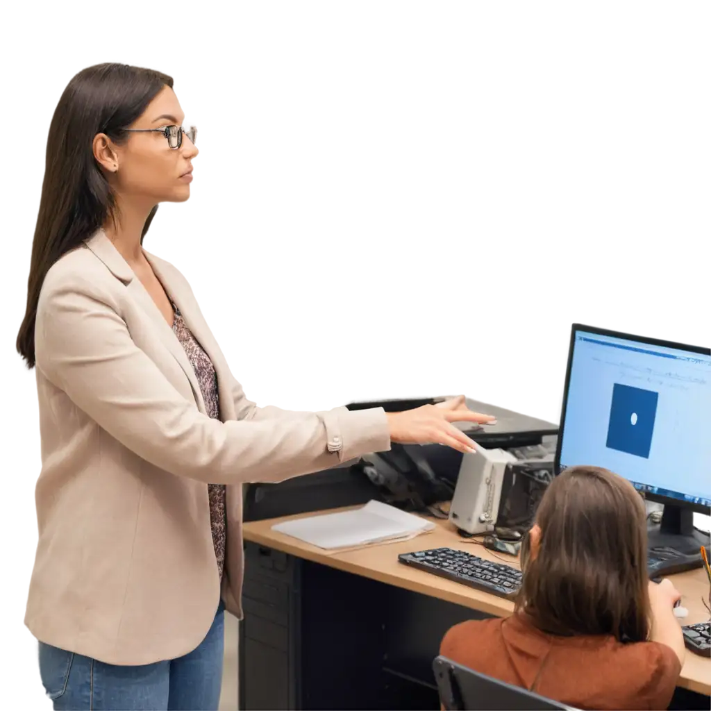 Professional-PNG-Image-of-Woman-Teaching-Computer-in-Classroom