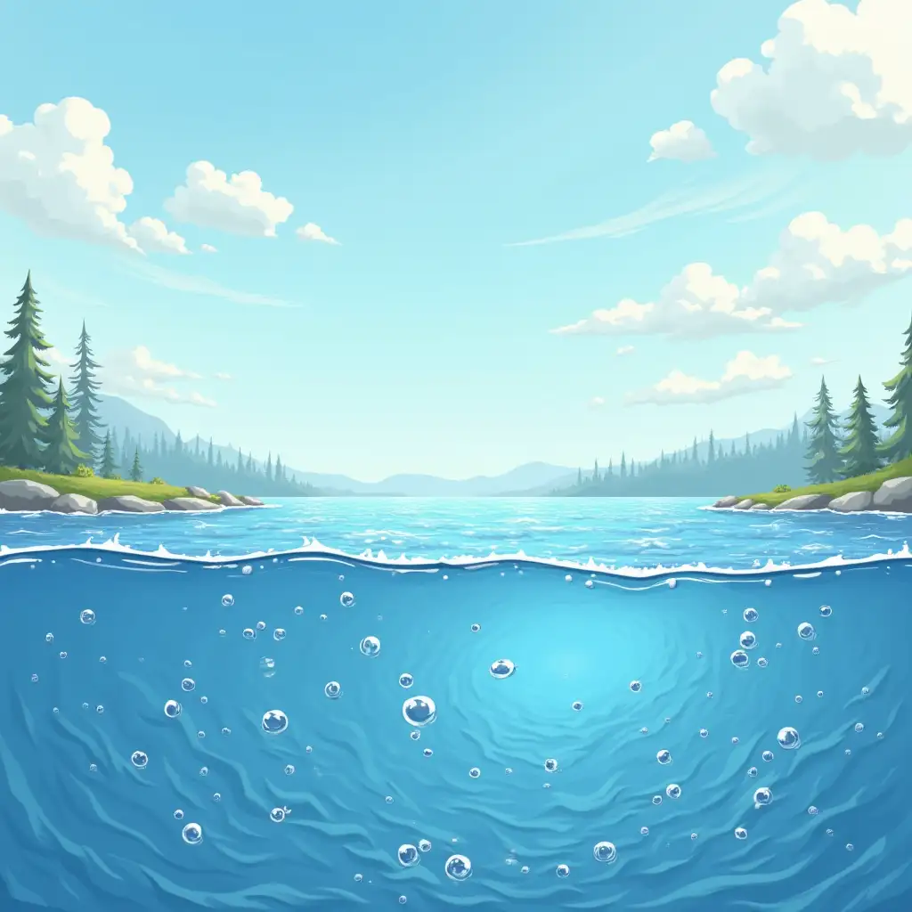 water illustration style