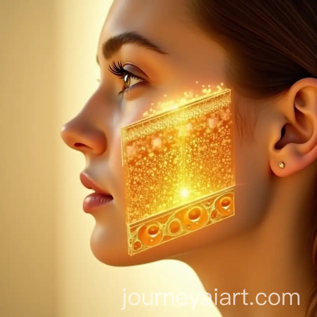 Womans-Facial-Skin-Layers-with-Golden-Serum-Transformation