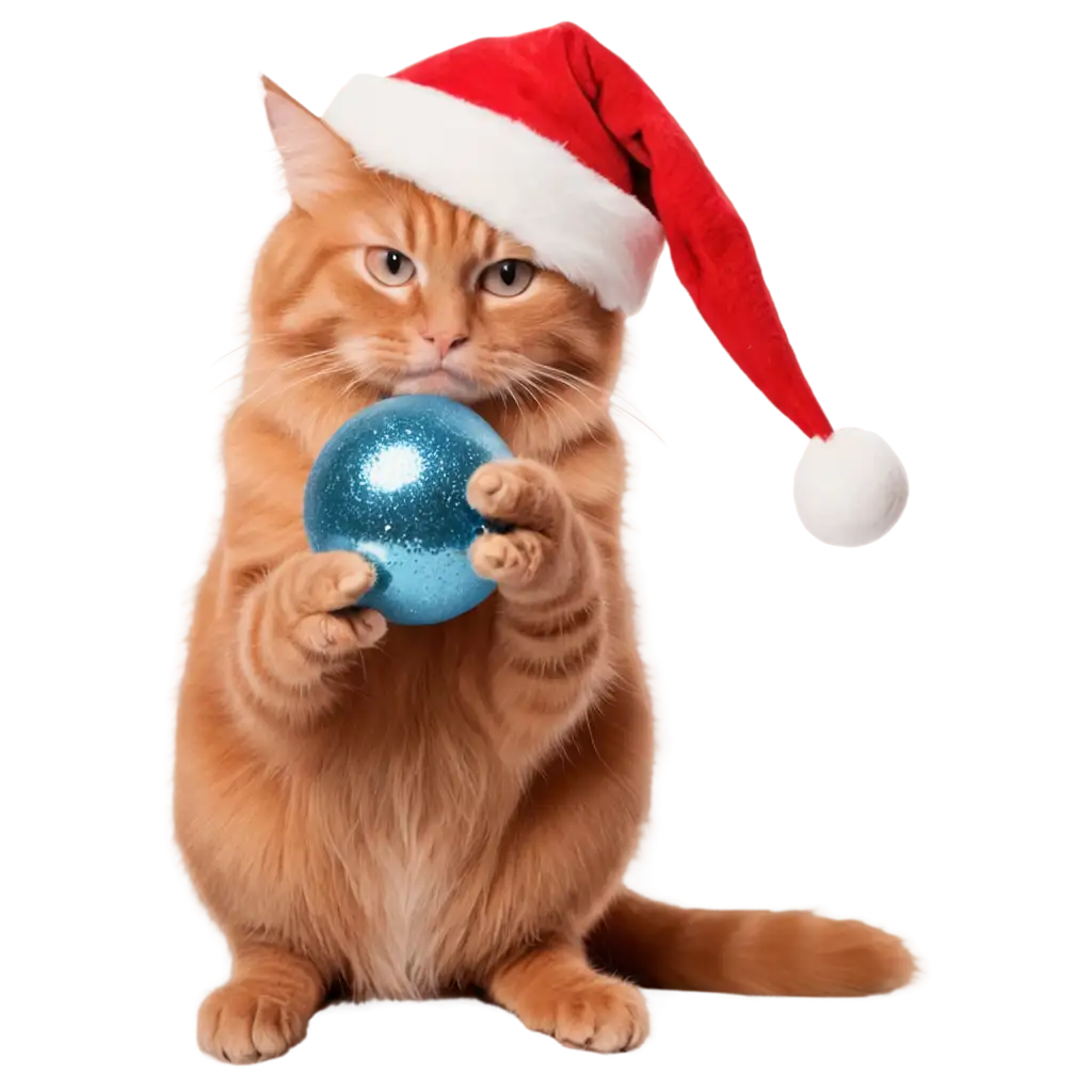 Old-Red-Cat-in-Santa-Hat-Holding-Christmas-Ball-PNG-Perfect-for-Holiday-Designs