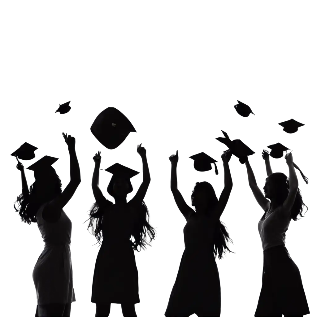 PNG-Silhouette-of-College-Students-Cheering-with-Degree-Certificates-and-Caps-in-the-Air-Graduation-Party-Celebration