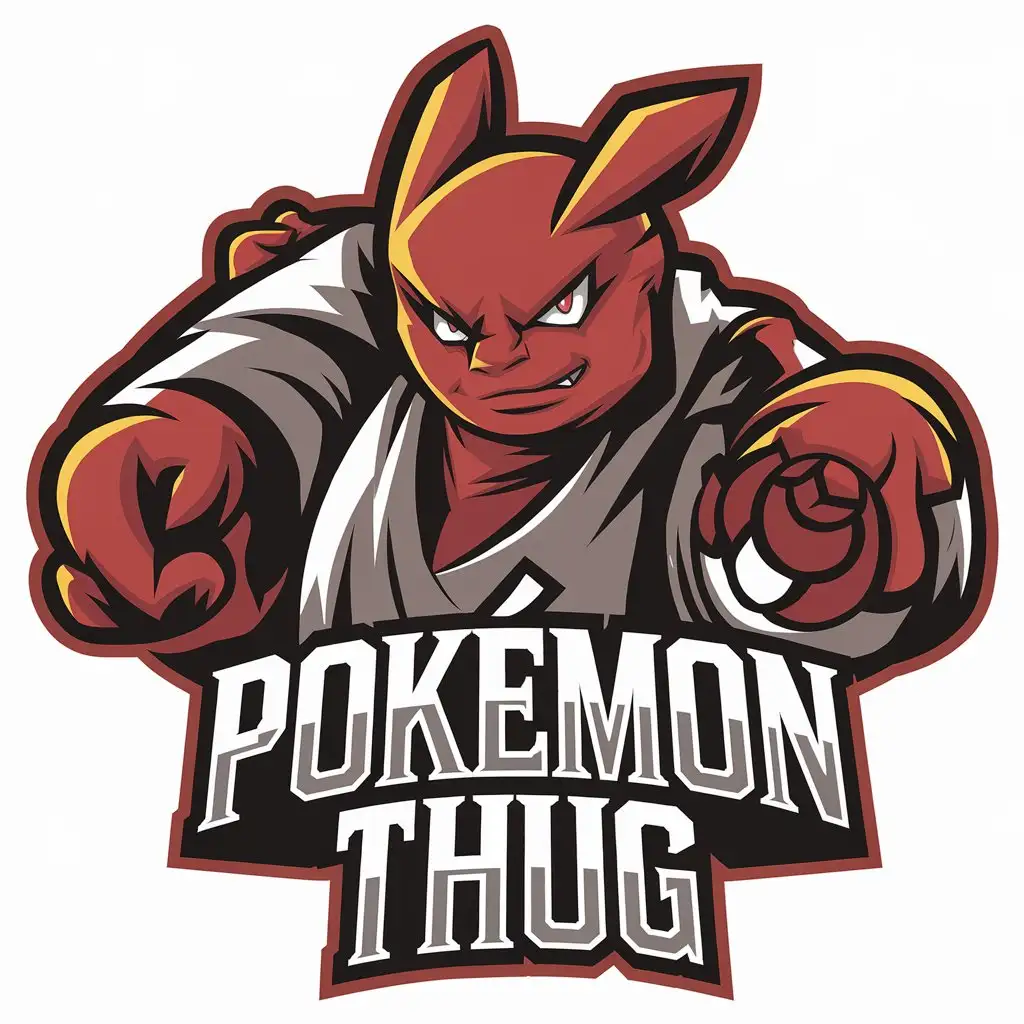 LOGO Design for Pokemonthug Hitmonlee Pokemon with Moderate Style and Clear Background