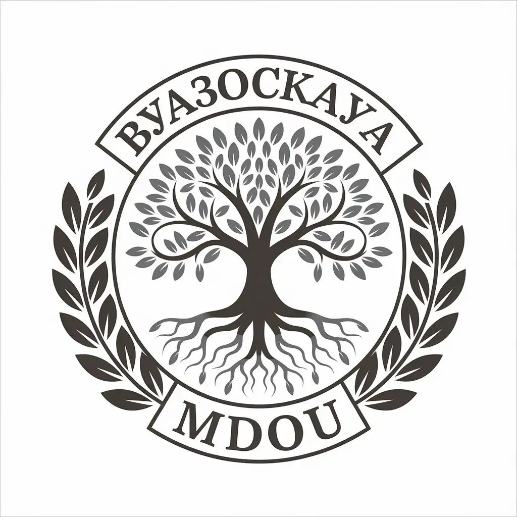 LOGO-Design-for-Vyazovskaya-MDOU-Tree-Symbol-in-Complex-Design-for-School-Industry