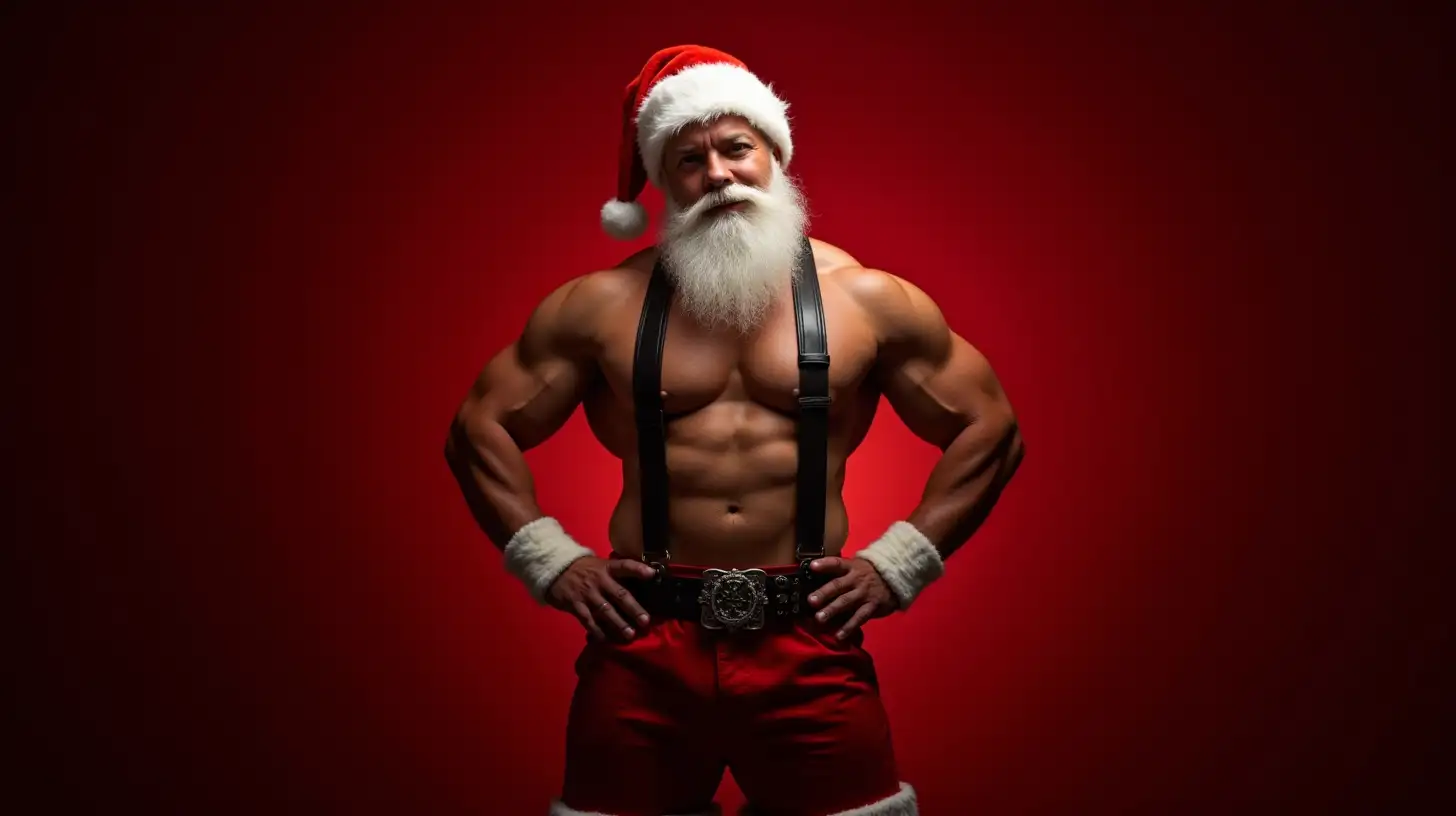 Muscular Santa Claus with a Modern Twist