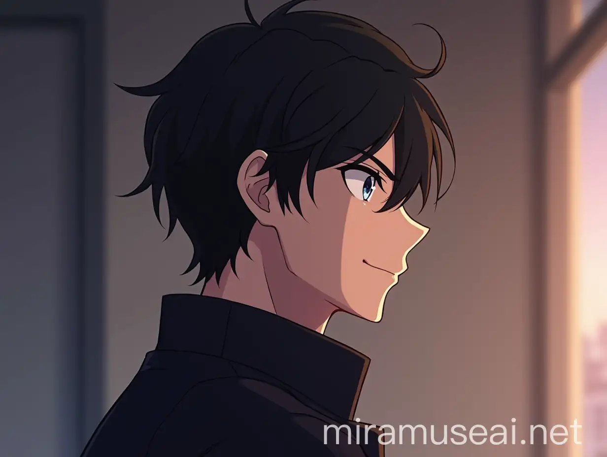 Anime Style Male Detective Portrait with Confident Expression