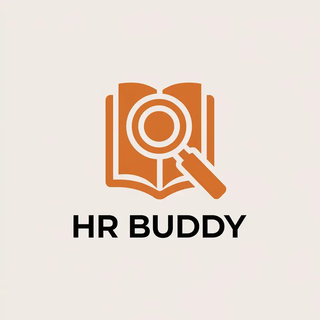 LOGO Design for HR Buddy Orange Research Paper Report Symbol for Education Industry