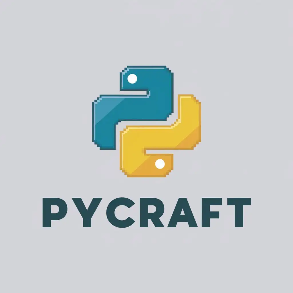 LOGO Design For PyCraft MinecraftInspired Vector Logo with Python Code Theme