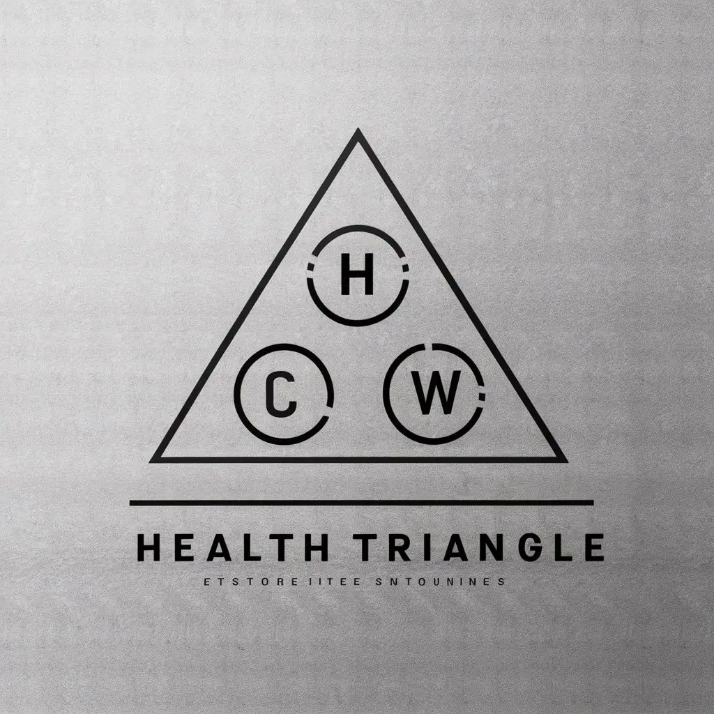 a vector logo design,with the text "Health Triangle", main symbol:Triangles and circles with letters: H C W,Moderate,clear background