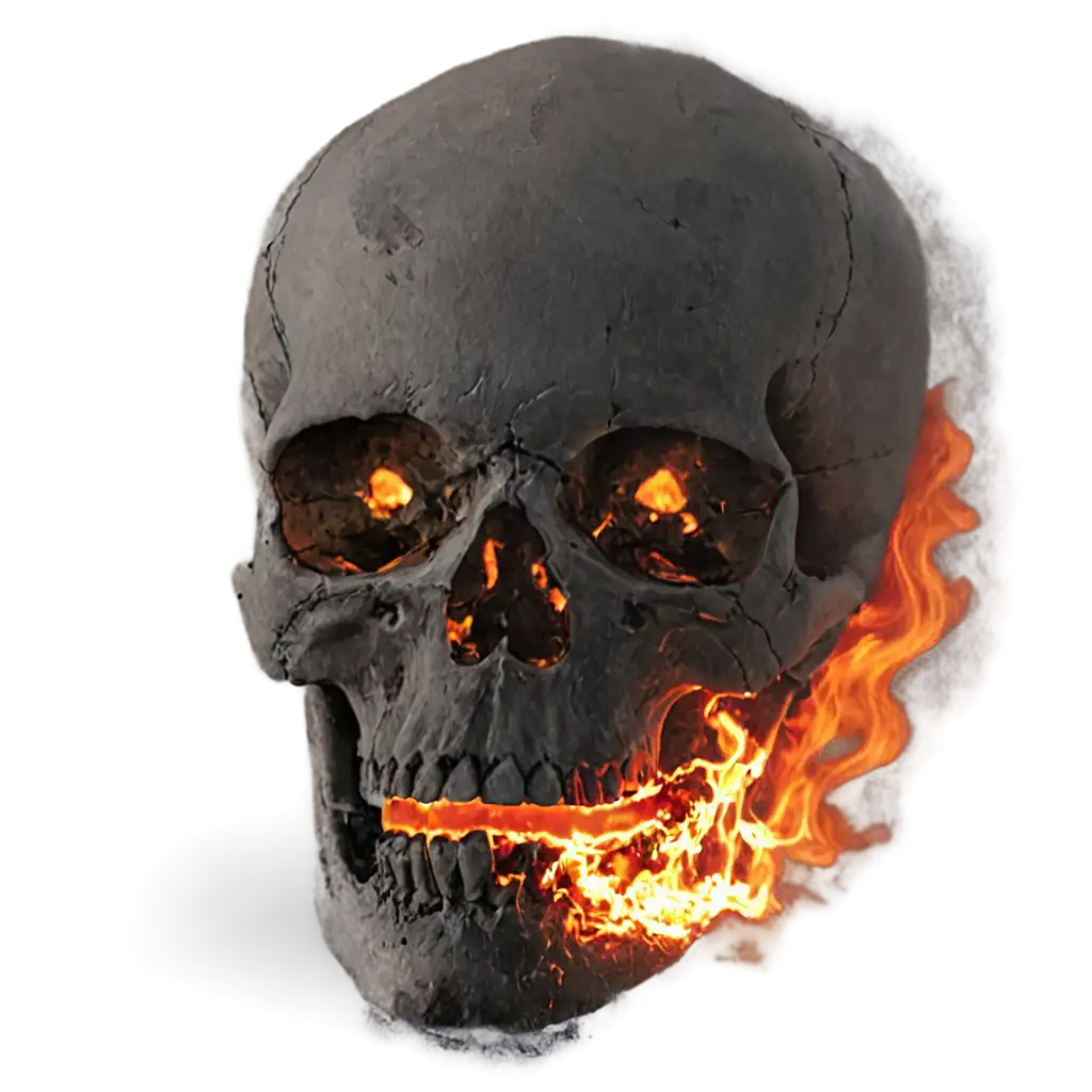 Skull with fire