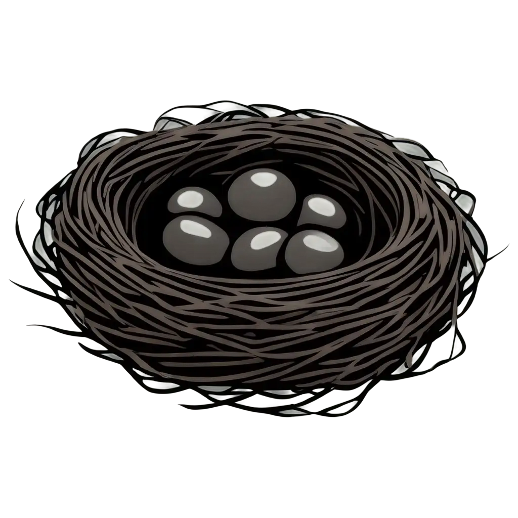 Side-View-of-Cartoon-Black-Nest-PNG-HighQuality-Image-for-Versatile-Use