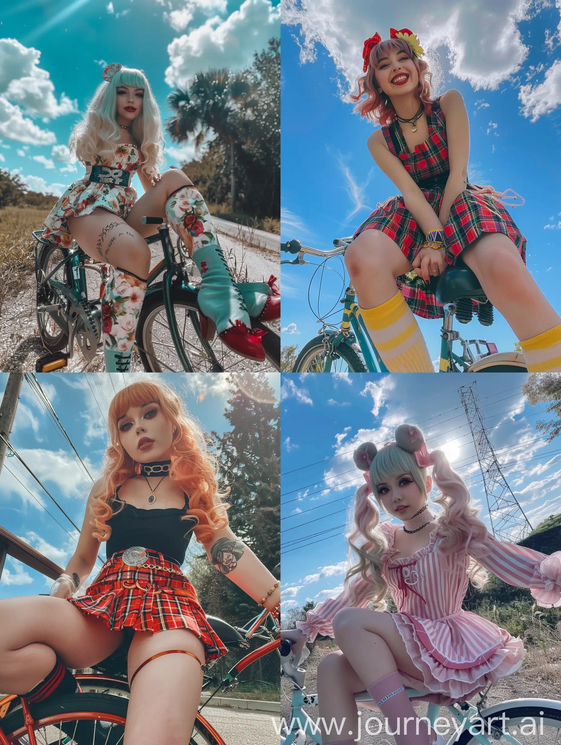 Betty-Boop-Cosplayer-on-Bicycle-Influencer-Selfie