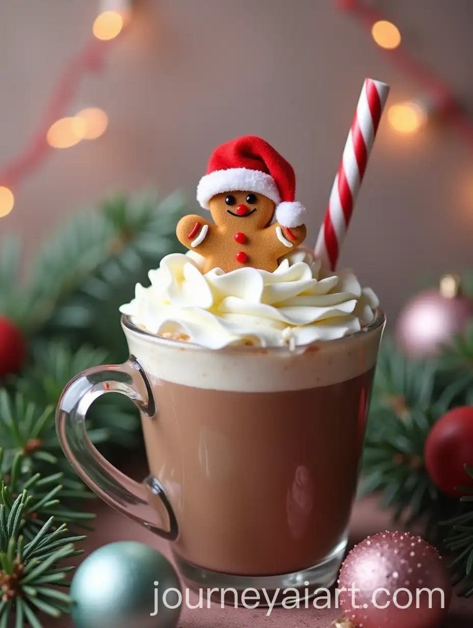 Hot-Chocolate-with-Whipped-Cream-and-Gingerbread-Man-Christmas-Decor