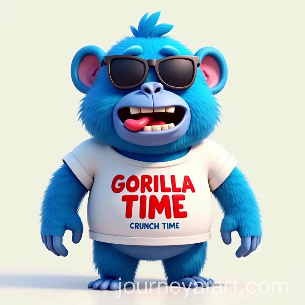 Playful-3D-Cartoon-Blue-Gorilla-Mascot-with-Funny-Expressions-and-Vibrant-Colors