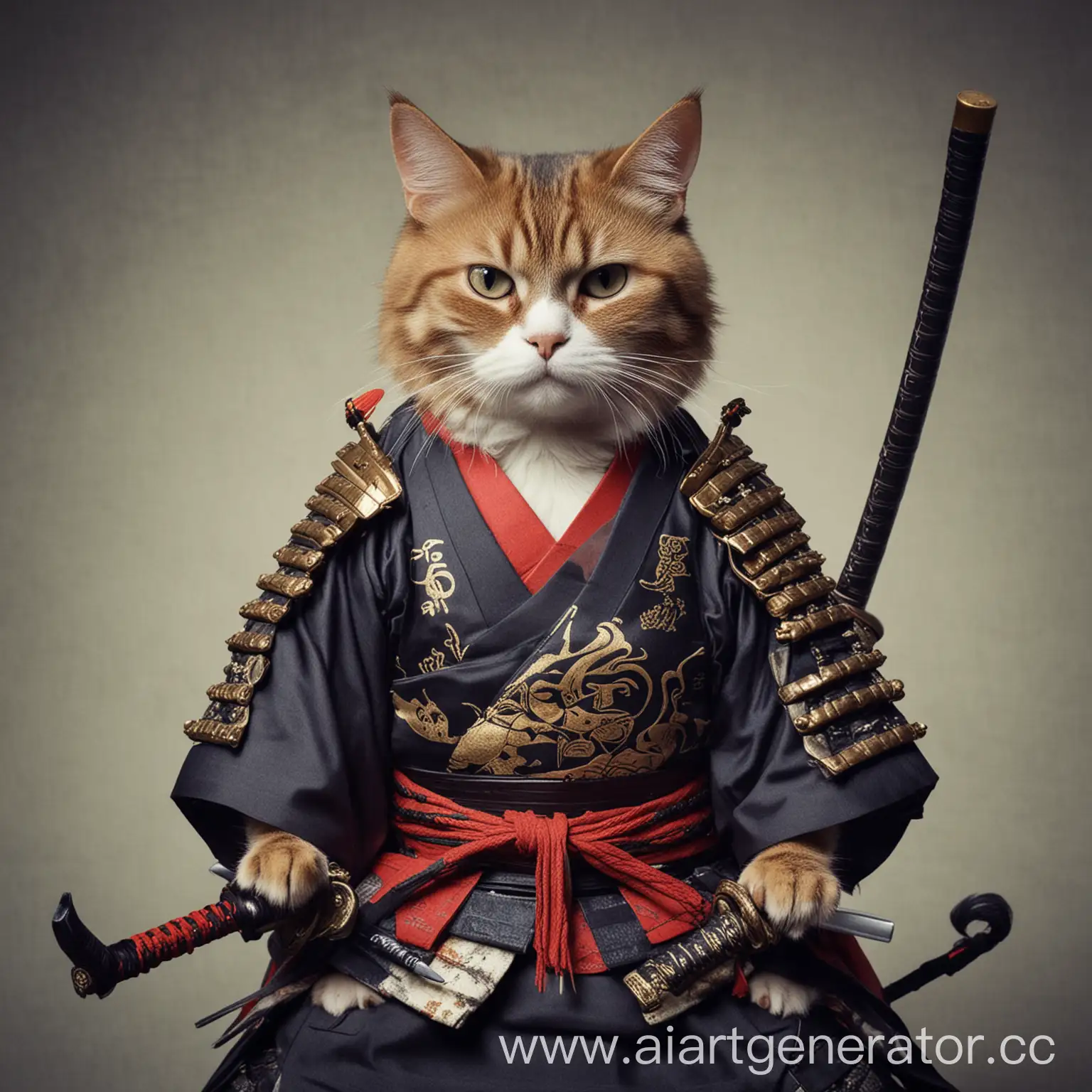 Samurai-Cat-in-Traditional-Japanese-Armor