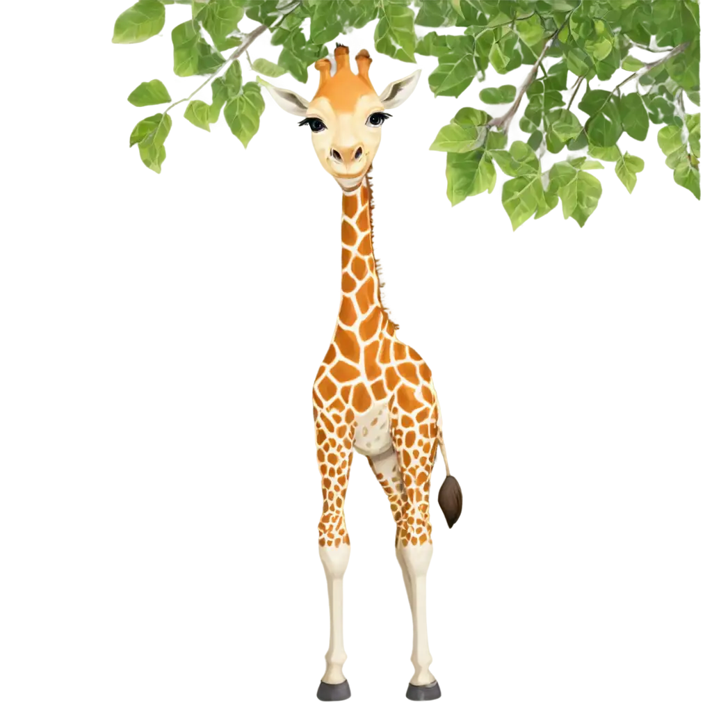 Giraffe-Eating-Leaves-on-a-Tree-HighQuality-PNG-Image-for-Versatile-Use