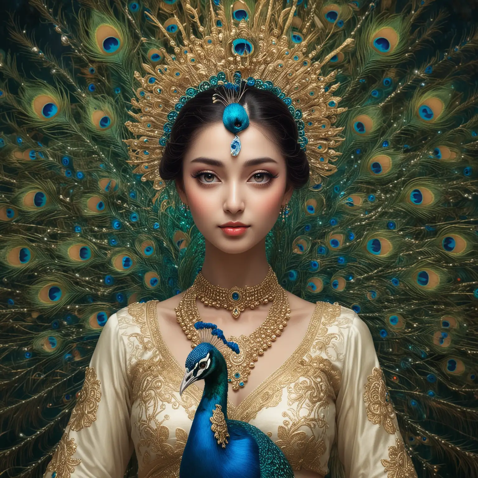 Innocent-Peacock-Goddess-in-Enchanted-Forest