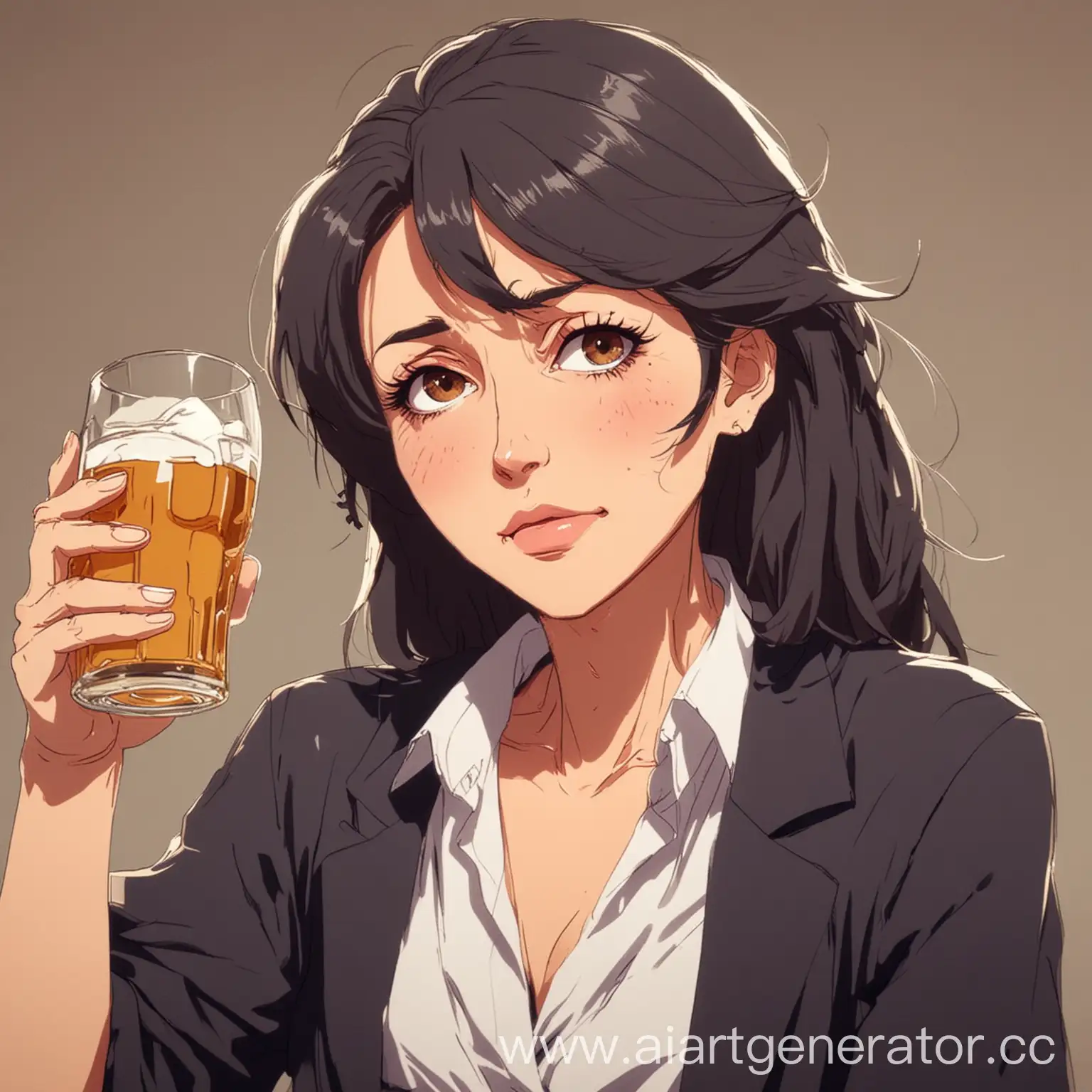 Anime-Style-Drunk-Mother-Character-Illustration