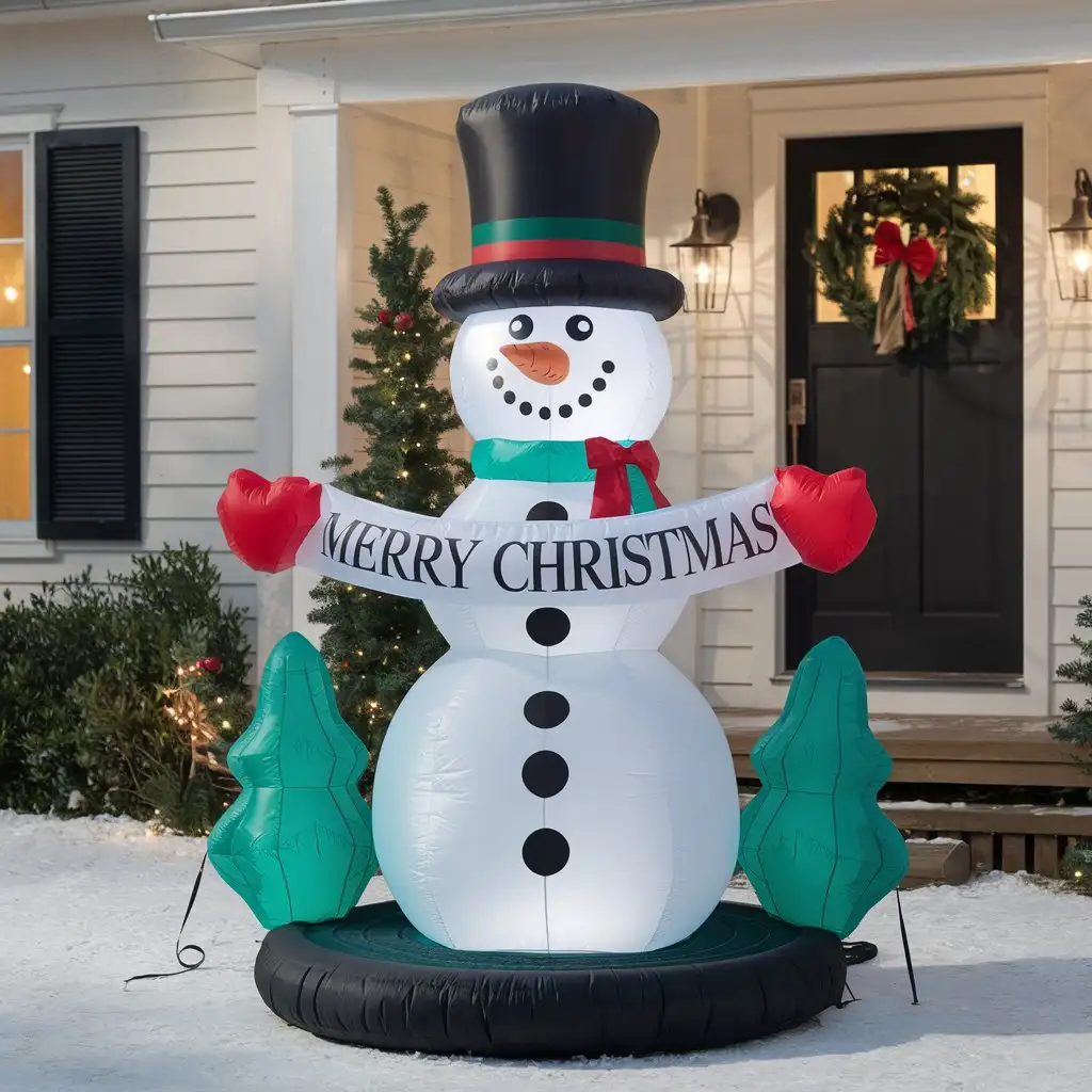 Festive-Christmas-Inflatable-Toy-Featuring-Snowman-with-Pull-Banner