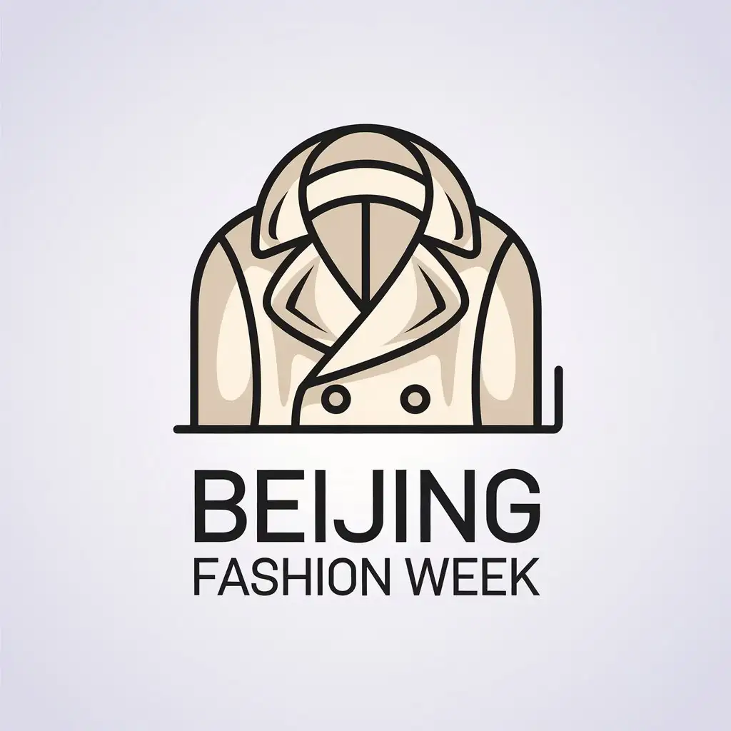 LOGO Design for Beijing Fashion Week Minimalistic Trench Coat Symbol in Vector Style for Entertainment Industry