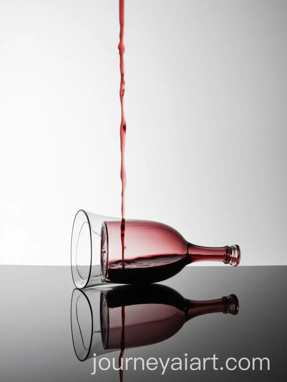Modern-Still-Life-with-Glass-of-Wine-on-Dark-Mirror-Surface