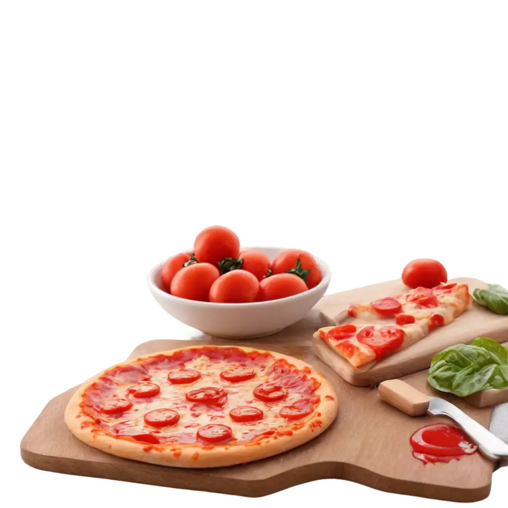 Delicious-Pizza-with-Tomato-PNG-Image-Crisp-and-Appetizing-Visuals