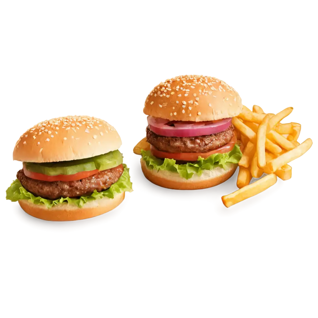 Delicious-Burger-Roll-and-French-Fries-PNG-Image-for-Versatile-Use