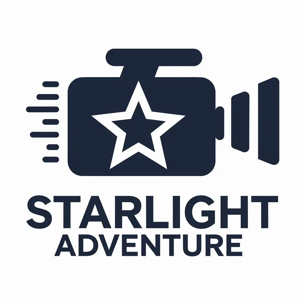 a vector logo design,with the text "Starlight Adventure", main symbol:video, moving,Moderate,clear background