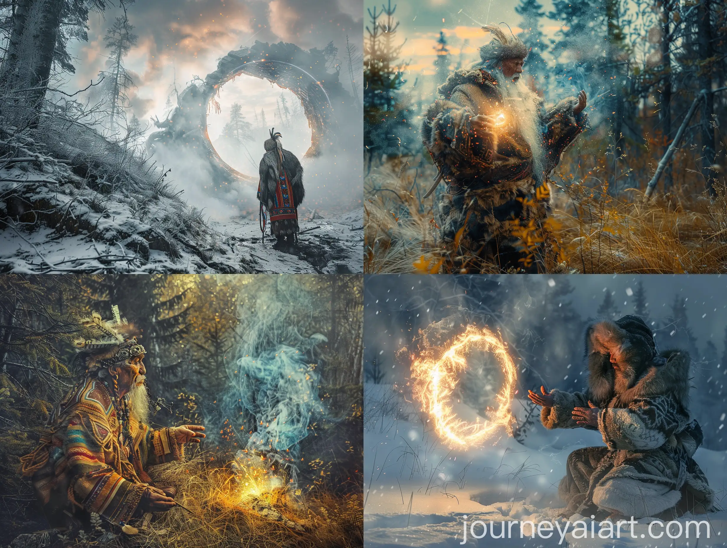 Siberian-Selkup-Shaman-Opening-Portal-in-Taiga-Wilderness