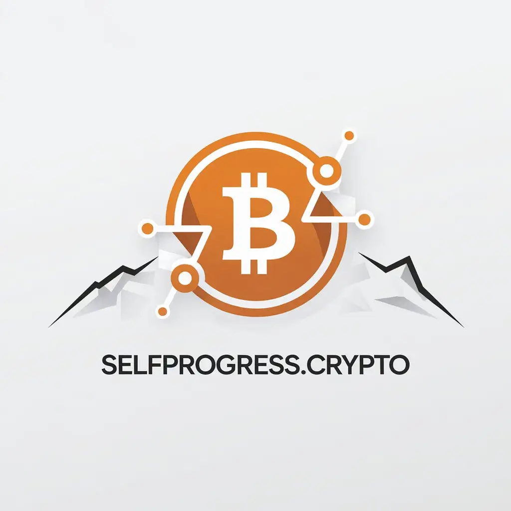 LOGO Design for selfprogresscrypto Bitcoin with Mountain and Minimalistic Style for Technology Industry