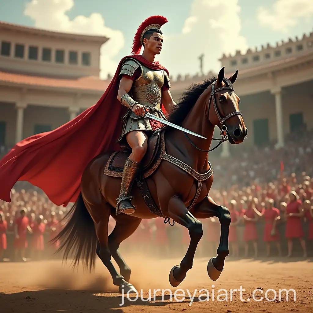 Cristiano-Ronaldo-as-Gladiator-Riding-Horse-in-Roman-Arena