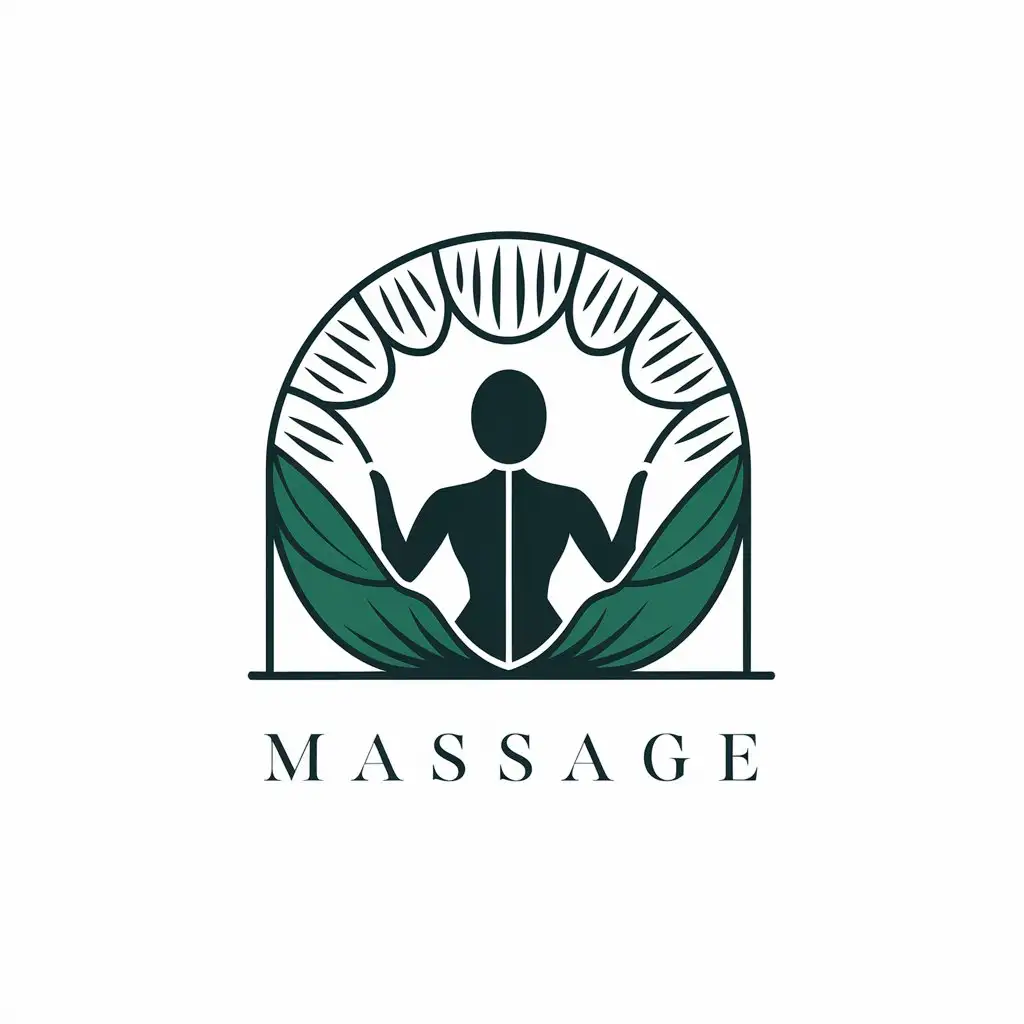 a vector logo design,with the text "massage", main symbol:back and arms,Moderate,be used in Beauty Spa industry,clear background