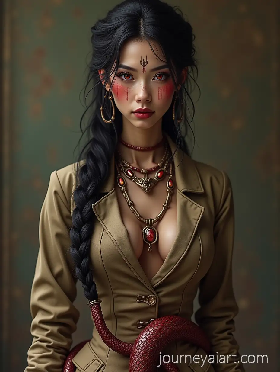 Naga-Lady-Surgeon-with-ImperialNaga-lady-surgeon-Military-Uniform-in-Elegant-Pose