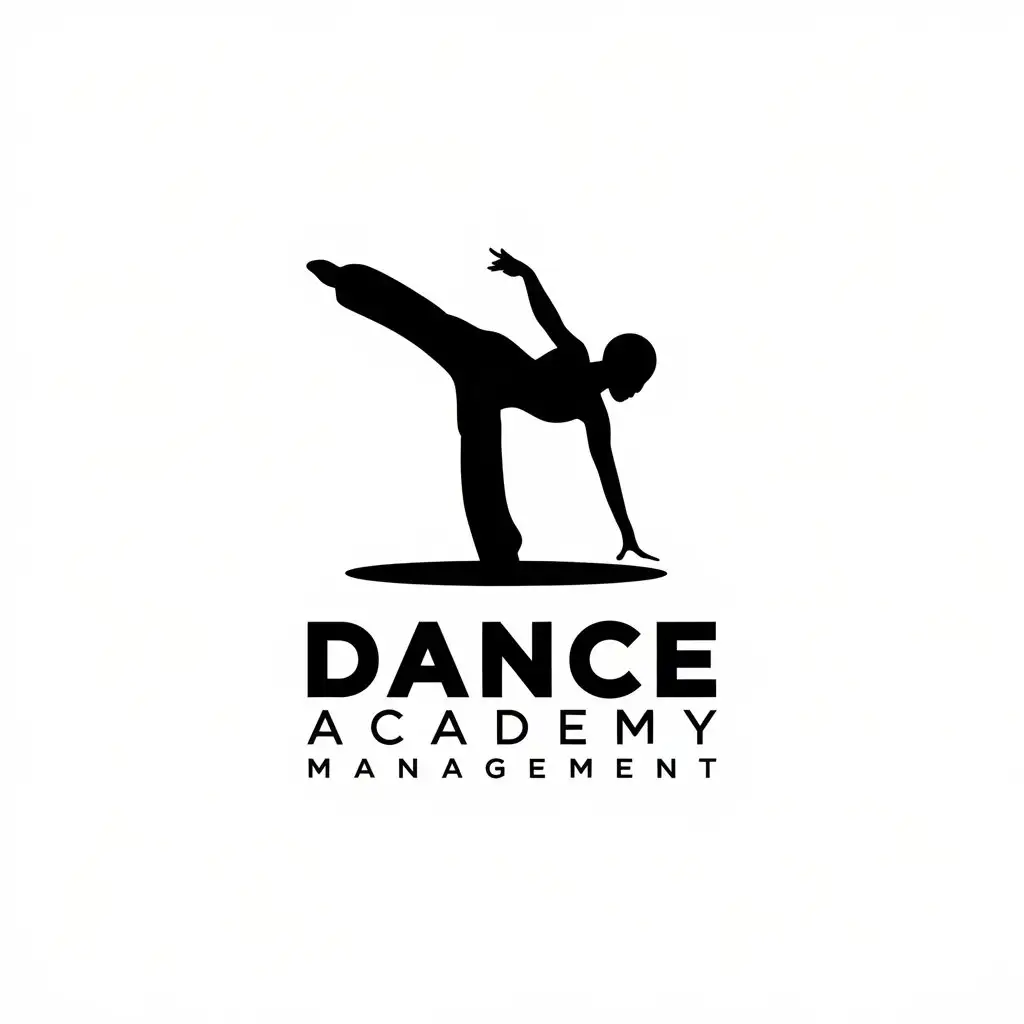 LOGO Design for Dance Academy Management Minimalistic Breaking Dance with Clear Background