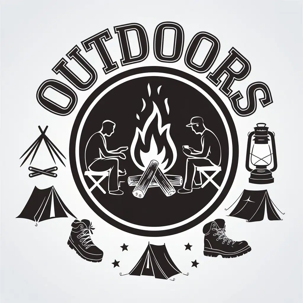 LOGO-Design-for-OUTDOORS-Bonfires-and-Camping-Theme-with-Clear-Background