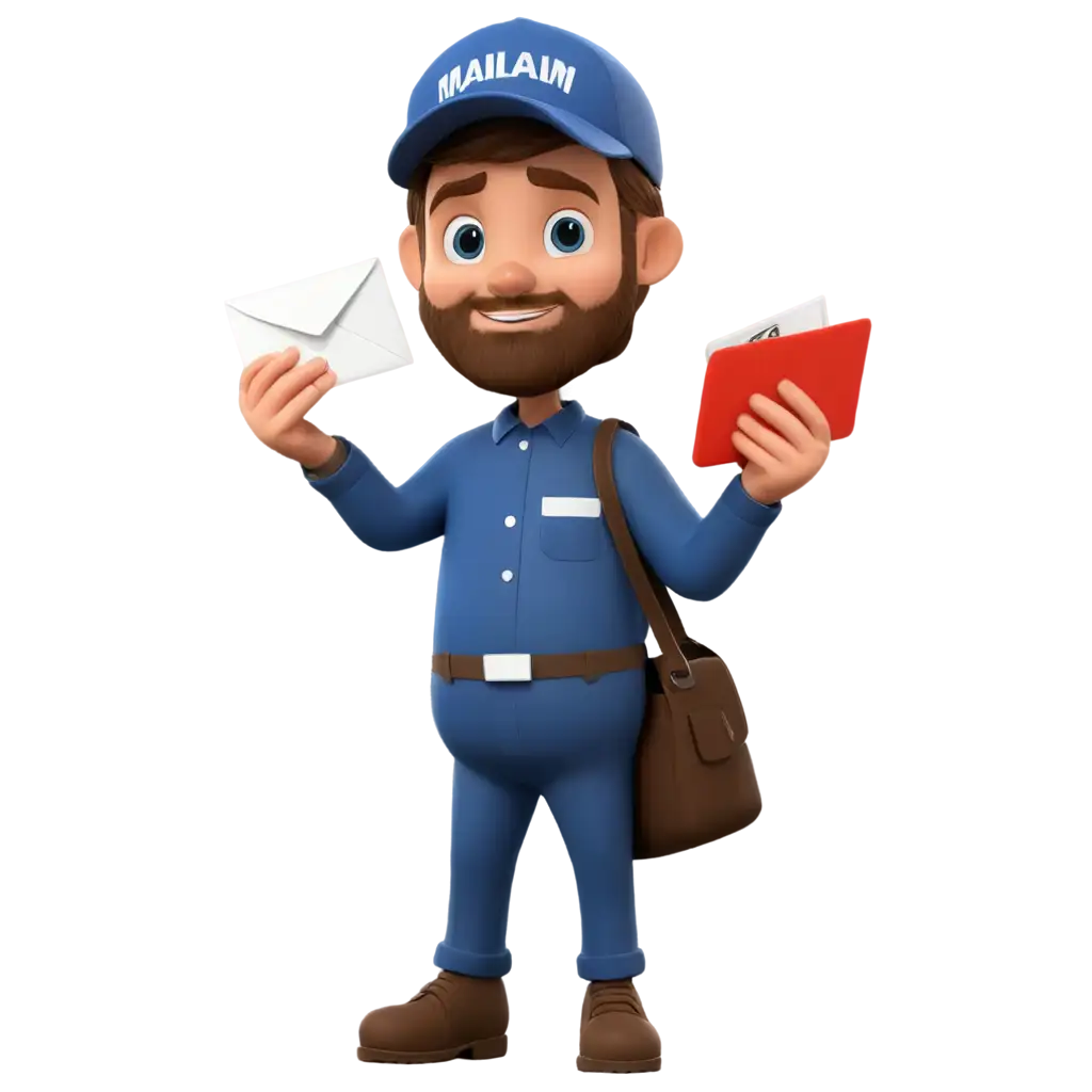 Cute-Cartoon-Mailman-PNG-Smiling-Mail-Carrier-with-Mailbag-and-Letters